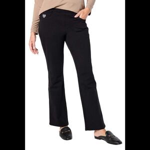 Quacker Factory DreamJeannes Flat Waistband Bootcut Jeans Black - Regular